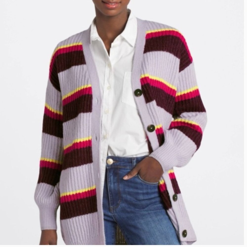 Scotch & Soda Sweater Cardigan Purple Amsterdam Chunky Knit Casual